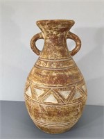 Large Incised Pottery Vase -19" tall