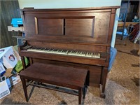 Self Player Piano with box of Piano Rolls
