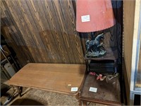 Coffee Table, End Table and Vtg Horse Lamp