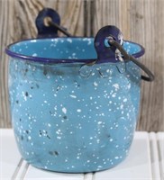 Small Blue Speckled Enamel Bucket