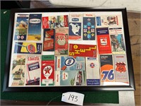 Assorted Gas Station Maps in Frame