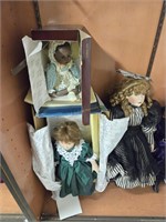 Shelflot of collectors dolls as shown