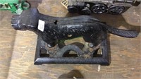 Cast iron dog nut cracker, on metal stand, 10