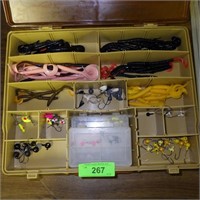 PLANO TACKLE BOX W/ RUBBER WORMS