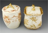 Lot # 3694 - (2) French covered biscuit jars