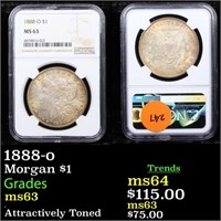 1888-o Morgan $1 Graded ms63