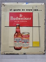 1938 Metal Budweiser Beer Sign Very Rare