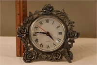 Clock with Rose Motif