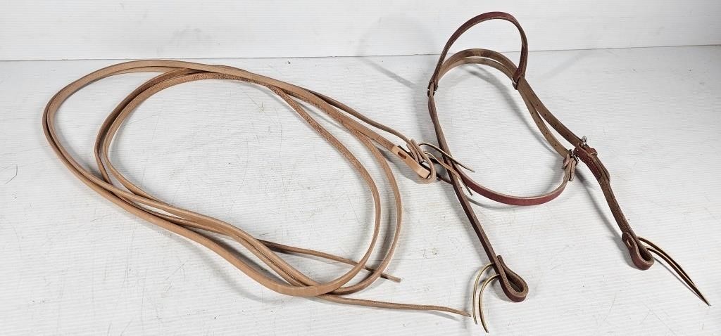 Leather Headstall & Reins
