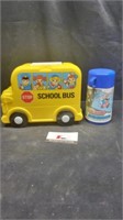 School bus lunch box and Super Mario thermos