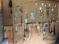 Pegboard of tools