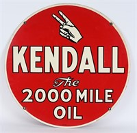 KENDALL THE 2000 MILE DOUBLE SIDED TIN SIGN