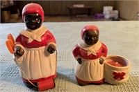 Black Americana Figurines x2 - ceramic