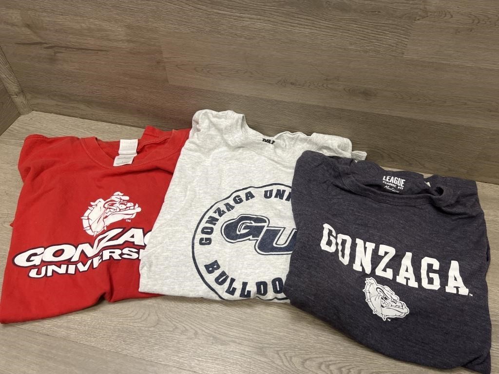 (3) Gonzaga Tshirts Sz M/L/XL