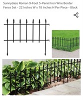 NEW 5-Panel Iron Border Fence Set - 22" W x 18" H