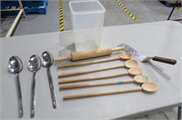 Metal & Wooden Spoons Plus Roller