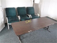 4pc 3-Vintage Metal Cushioned Chairs