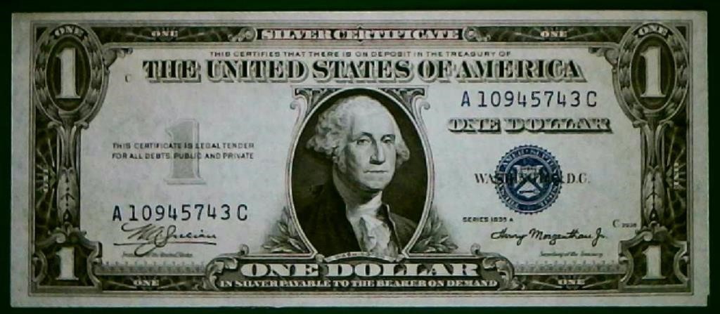 1935 A 1 Dollar Silver Cert A10945743C