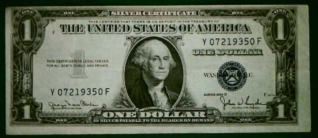 1935 D 1 Dollar Silver Cert Y07219350F