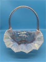 Fenton Pink Opalescent Basket