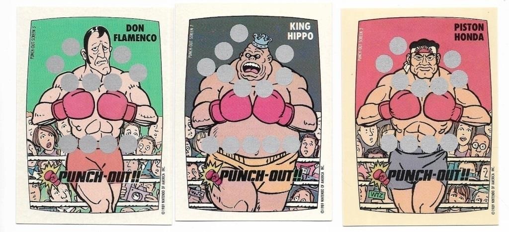 Lot of 3 1989 Nintendo Gamepack Punch-Out cards