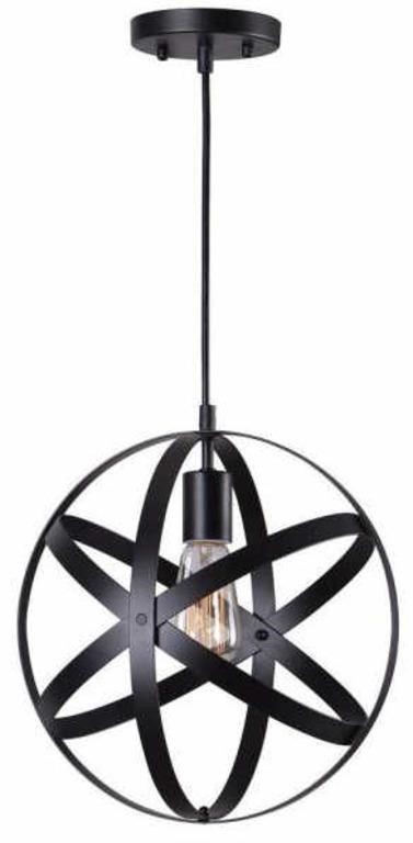 2x 1-light Black Orb Mini Pendant Lights