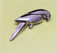 925 Sterling Silver Parrot Bird Pin