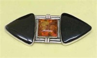 Navajo Sterling and Amber Pin