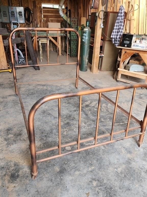 1940's Decorated Metal Full Size Bed