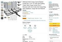 WF4569  Wildroad Hitch Cargo Carrier Basket Combo