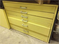 6 drawer yellow metal cabinet
