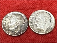 1949 & 1950-D Roosevelt Silver Dimes