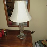 Beautiful Etched Glass Lamp