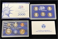 2000 US Mint Proof Set in Box with COA