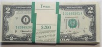 (100) 1976 $2 Notes in Consecutive Order