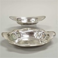 2 sterling silver oval vegetable dishes with