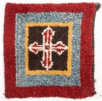 Folk Art Cross Rug, 28" x 31"