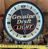 Genuine Draft Light Clock - works and lighted