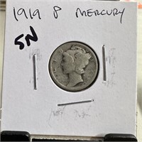 1919 MERCURY SILVER DIME