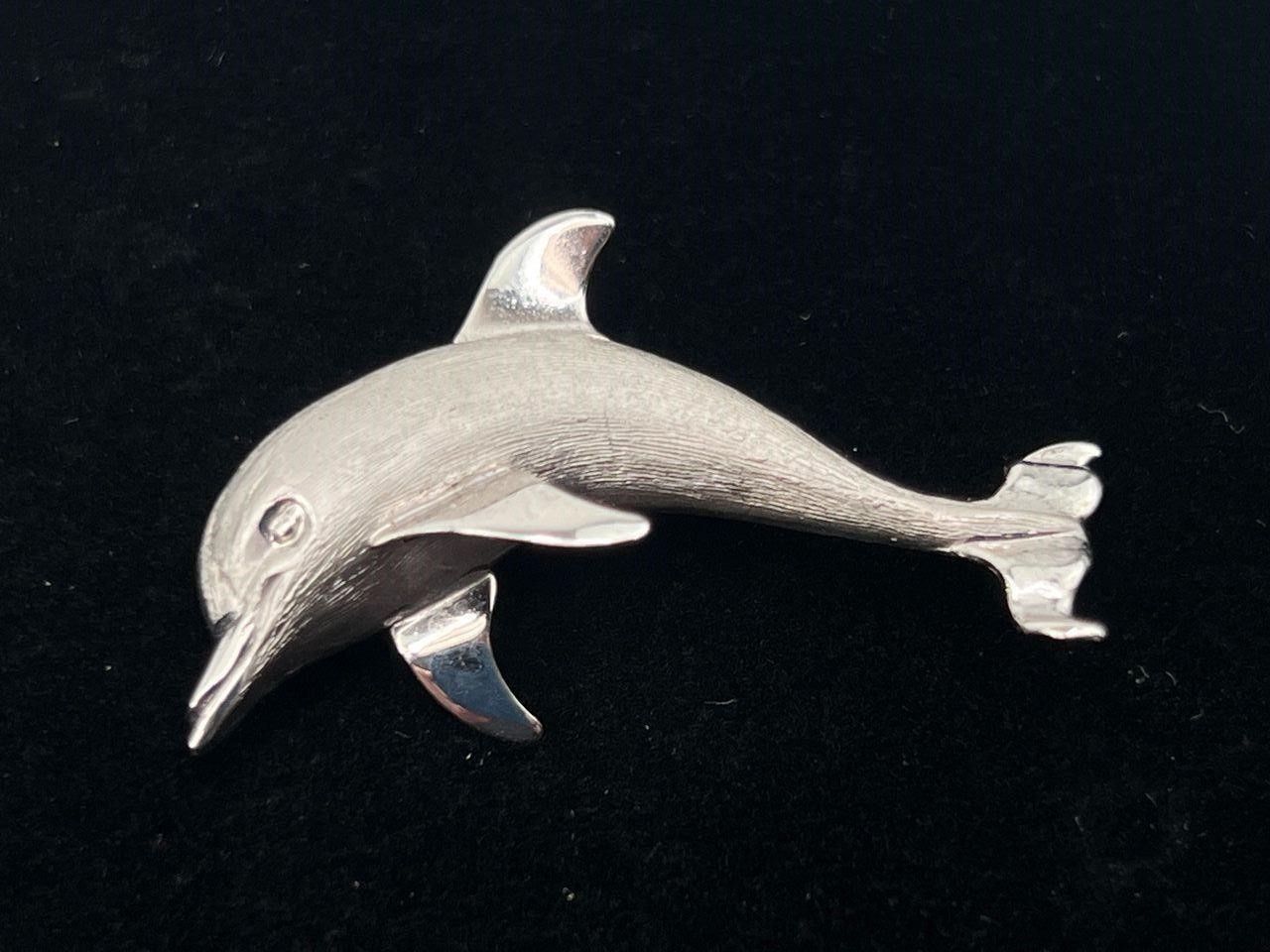 1960s Beau Sterling Dolphin Pin - 925 Silver