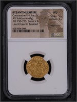 750-770  Gold Solidus Byzantine Empire NGC AU