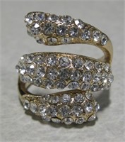 CZ's Gold-Toned Cocktail Ring