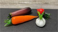 4 Murano Glass Vegetables
