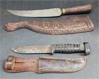 (K) Antique African Hunting Knife And USN Mark 1