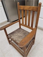 Antique Wooden Woven Bottom Chair