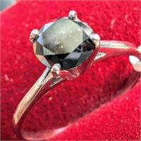 $700 10K  Black Diamond(0.87ct) Ring
