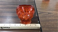 Orange diamond cuts vase/votive