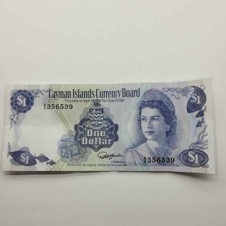 1974 CAYMAN ISLAND $1 NOTE