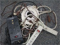 Box of Power Cords & Surge Protectors