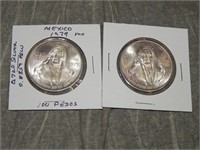 Pair of 1979 .72 SILVER 100 Peso Coins Mexico
